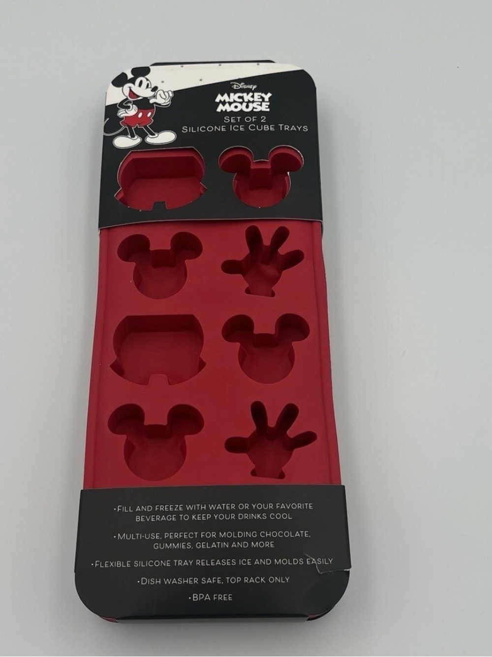 Mickey Mouse 2 Pack Silicone Ice Cube Trays